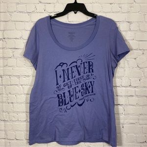 Torrid Womens Shirt sz 1 Blue Scoop Neck Short Sleeve Van Gogh Stretch Top